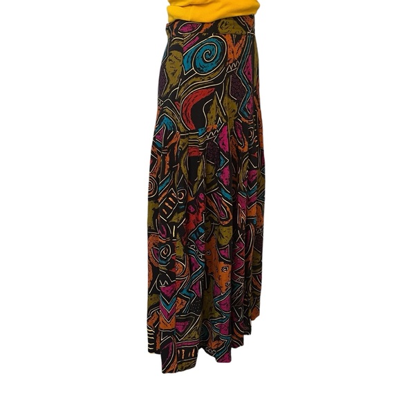 80s vintage abstract midi maxi skirt size small - Picture 5 of 14